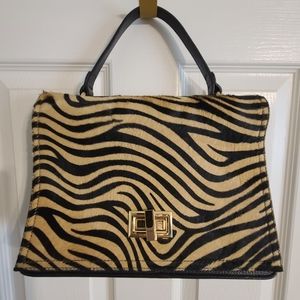Italian Leather Zebra Hair Bag
